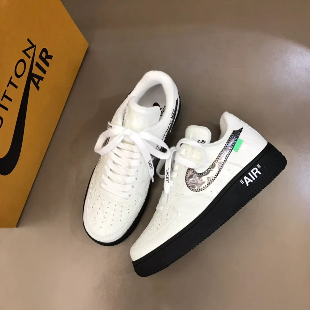 Men's shoes 💰p440 "*OUIS *UITTO*" x OFF-WHITE x Nike tripartite collaboration! Trendy and cool men's casual sports shoes with unrivaled color matching. The design idea basically continues the style of THE TEN. The Swoosh line and tongue label have a very familiar visual effect and are both fashionable and trendy! A must-have for fashionistas! The effect on your feet is absolutely stunning! (The original drawer packaging accessories are complete) Code number 38-45